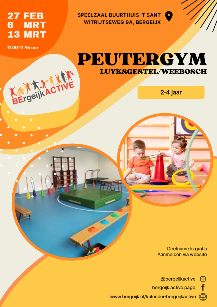 Peutergym Luyksgestel/Weebosch met informatie over de activiteiten